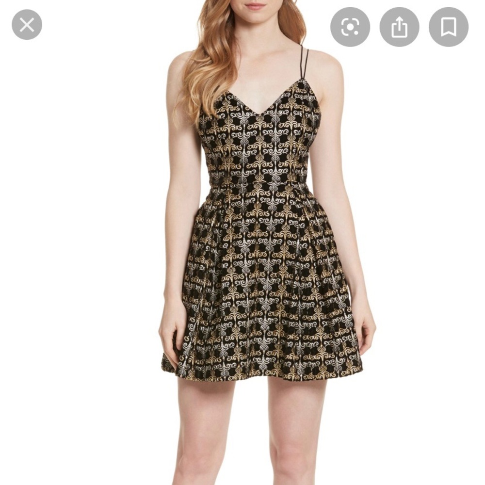 Alice and Olivia Marilla Embroidered Strappy Dress